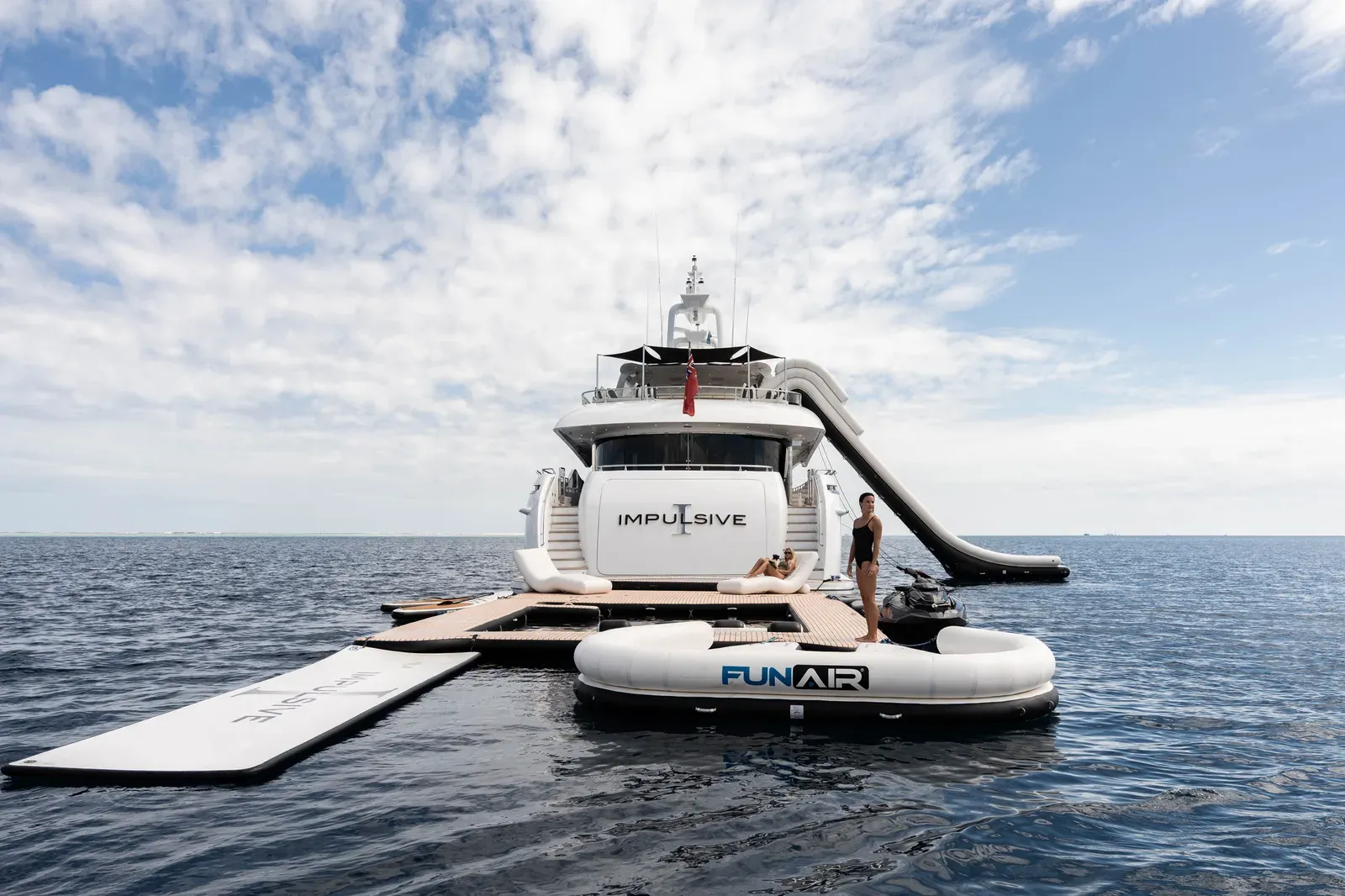 Sea pool and slide off the stern of M/Y Impulsive